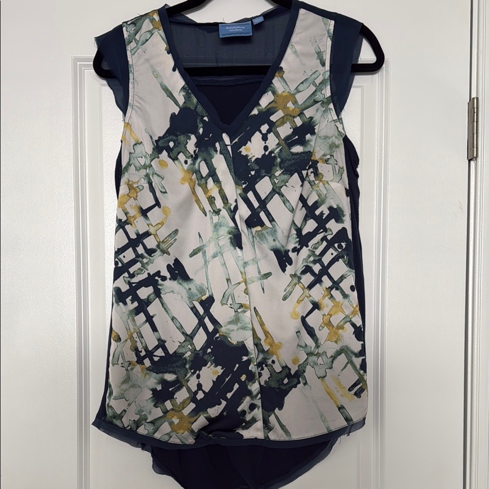 Abstract Print Sleeveless Top